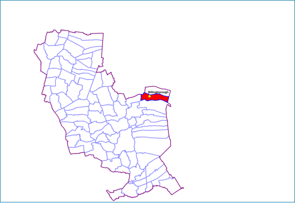 A map showing the boundary of Billingborough