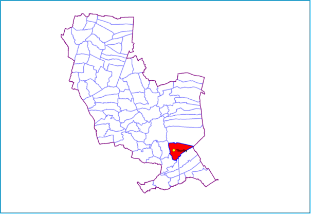 A map showing the boundary of Thurlby