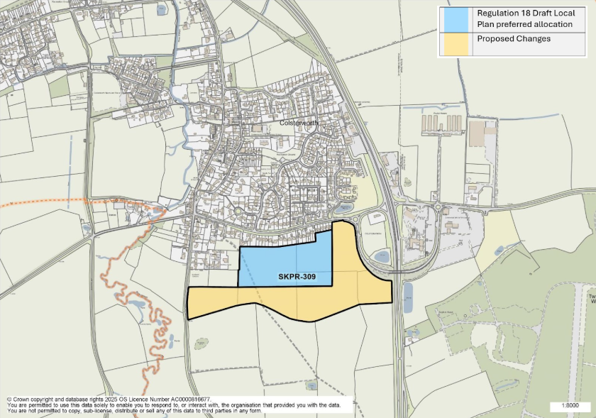 Map of Billingborough showing preferred land allocation SKPR-309