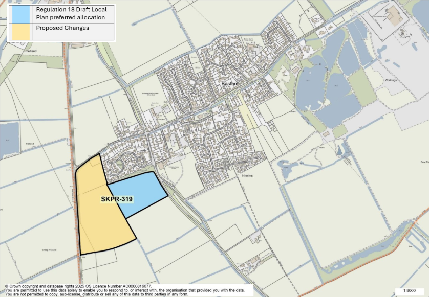 Map of Baston showing preferred land allocation SKPR-319