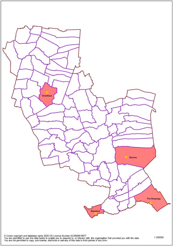 Maps of South Kesteven’s towns: Grantham, Stamford, Bourne, and The Deepings