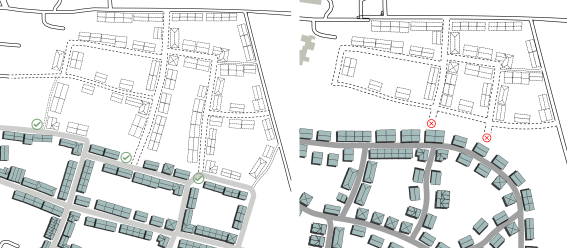 Fig 4.1: New developments should link into existing streets and design in opportunities for connectivity with future developments.