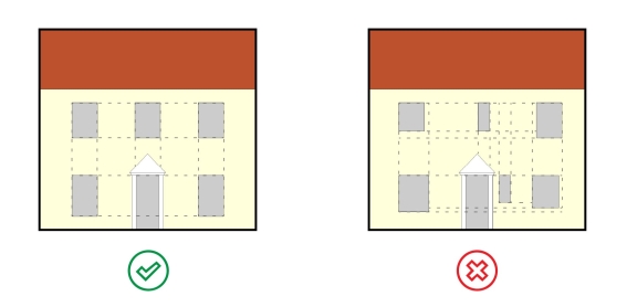Fig 7.2: A house must not have a random, haphazard series of window openings.